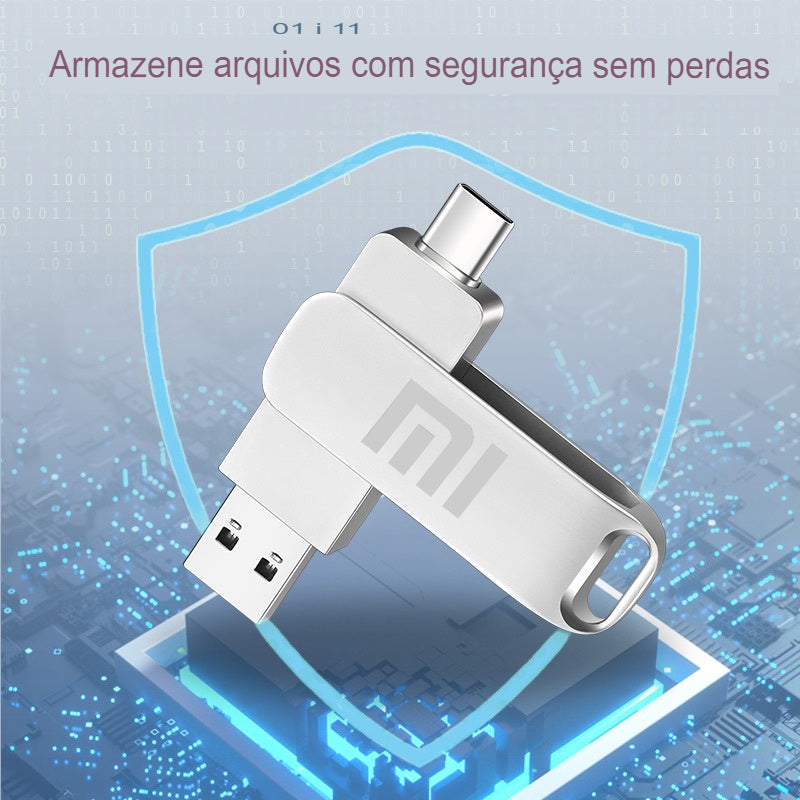 Pendrive Dual Interface de até 2TB Prático + Chaveiro de Brinde